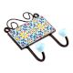 Turquoise Yellow Sunflower Ceramic Tiles Hooks
